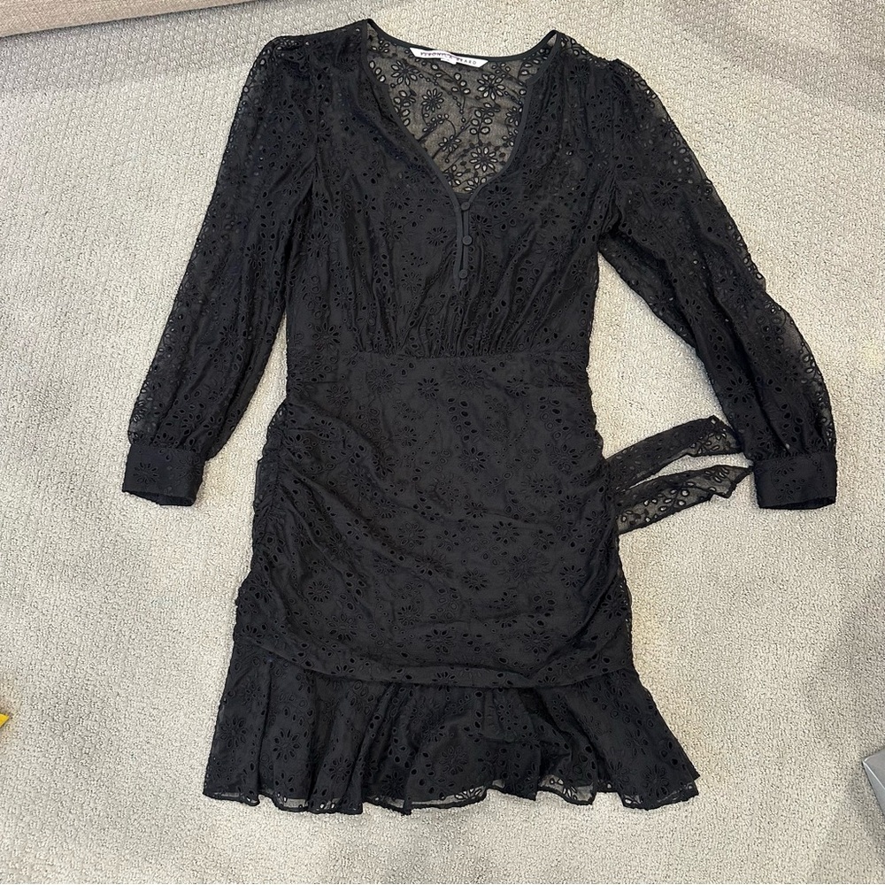 NWOT Veronica Beard Black Eyelet Dress